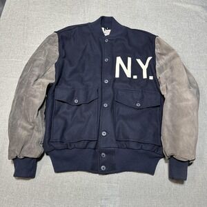 Vintage New York Yankees Jacket Mens XL Blue MLB Baseball Mitchell & Ness 90s